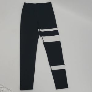 ZELLA black with white stripes leggings